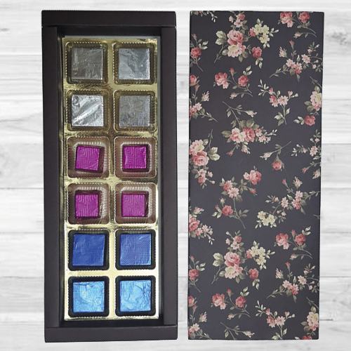 Crunchy Handmade Chocolate Assortments in a Floral Box
