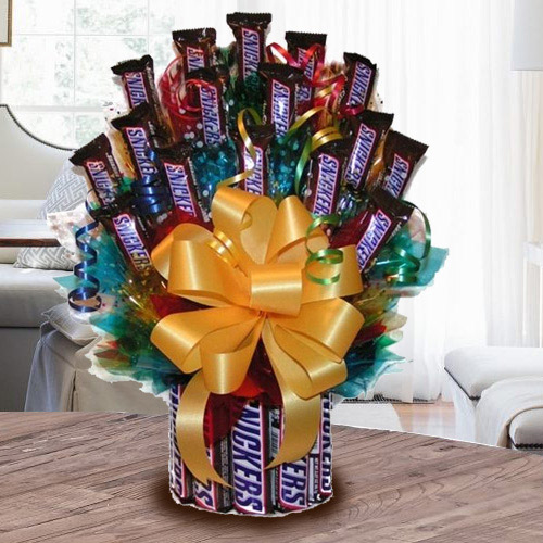 Enticing Tower Arrangement of Snickers