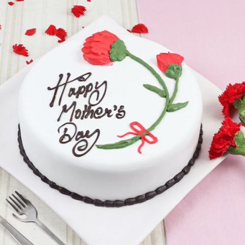 Classic Happy Mothers Day Vanilla Cake