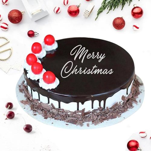 Amazing Merry Xmas Black Forest Cake