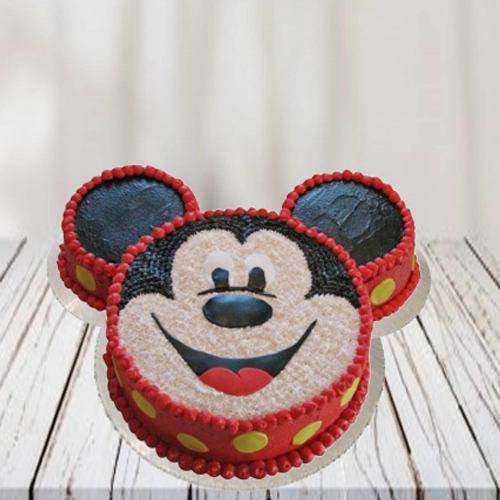 Luscious Mickey Mouse Shape Cake for Youngster