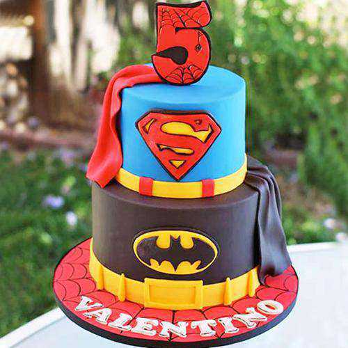 Amazing Two Tier Super Hero Cake for Kids