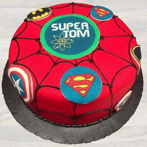Remarkable Super Hero Fondant Cake for Kids