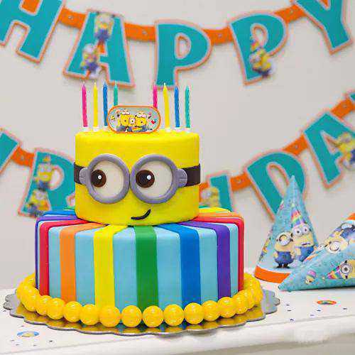Sumptuous Two Tier Minion Cake for Birthday