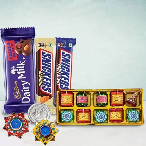 Amazing Diwali Celebrations Chocolate Treat with Dot Mandala Diya