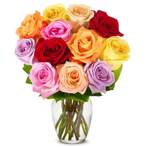 Delightful Mixed Roses in Vase
