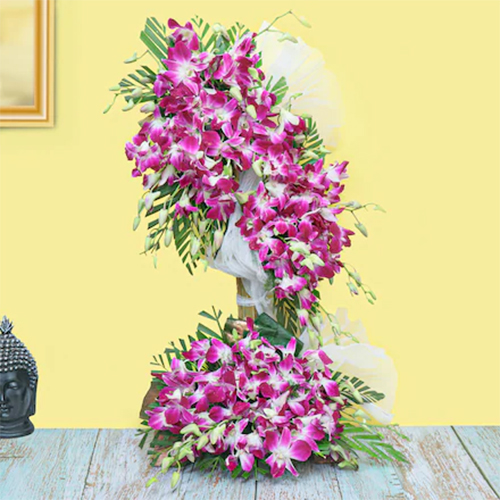 Ravishing Arrangement of Tall Orchids