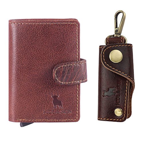 Fabulous Pair of Hide N Skin Leather Card Holder and Key Chain