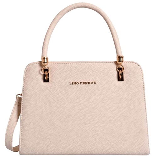 Sleek Lino Perros White Faux Leather Women Handbag