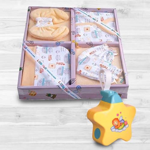 Remarkable Baby Sleep Projector Toy with 6 pcs Clothing Gift Set<br><br>