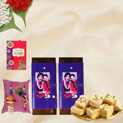 Bhaiya Bhabhi Rakhi N Personalized Chocolaty Emotions