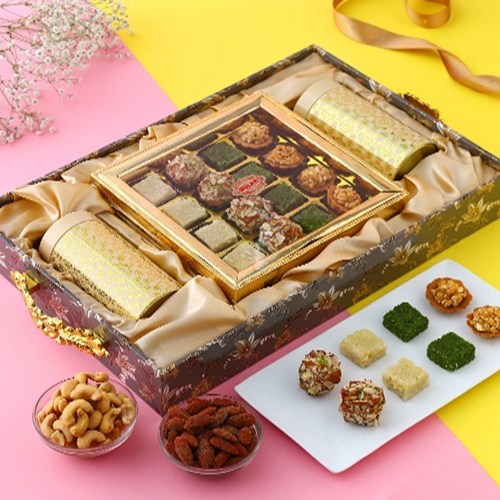Delicious Assorted Mithai with Nutties Gift Combo