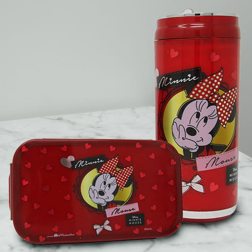 Attractive Minnie Mouse Lunch Box n Sipper Bottle