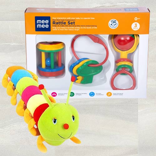 Exclusive Luvlap Fish Teether Rattles N Caterpillar Soft Toy
